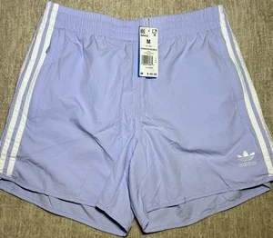 NWT Adidas Originals Sprinter Shorts Violet Trefoil Stripe Men's Sz Medium - Picture 1 of 4