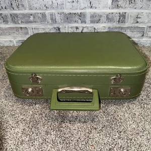 Vintage Gateway Luggage Courier Hard Case  Suitcase Green 16”x 12” X 5” No Key - Picture 1 of 7
