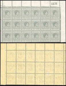 Bahamas SG152/a 2d grau R3/6 mit der kurzen T-Variante U/M 18er Block Kat 1273 - Bild 1 von 1