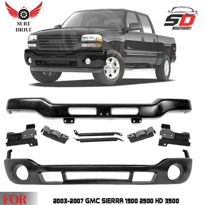 Front Bumper Paintable & Brackets Kit For 2003-2007 GMC Sierra 1500 2500 HD - Image 1 of 4