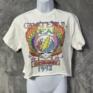 Grateful Dead T-Shirt Womens S Crop Summer 1992 Rainbow Skull Junk Food LA - Picture 1 of 8