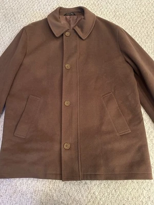 Vintage Battaglia Wool Cashmere Brown Italy Made Mens Jacket Coat Size Large - Image 1 of 4