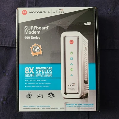 Motorola ARRIS SURFboard SB6141 Docsis 3.0 Cable Modem, my personal, white, EUC  - Image 1 of 4