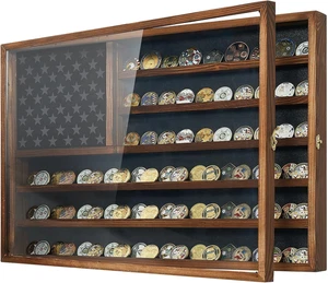 Challenge Münzvitrine, 27,6" x 18,3" abschließbar Militär Münzhalter Schrank - Bild 1 von 12