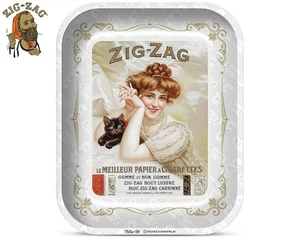 ZIG-ZAG Rolling Tray Large Metal Rolling Tray - Vintage White - 10 3/4" X 6 1/2" - Picture 1 of 2