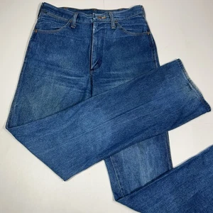 Vintage 70er Wrangler No Fault Denim Blue Jeans Herren 30X34 Flare 945 Den Distressed - Bild 1 von 15