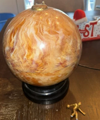 老式保龄球酒分配器套装大理石橙色 — 第 1/3 张图片