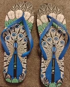 Neu - Ipanema Peacock Grafik Flip Flops - Größe 11 - Bild 1 von 5