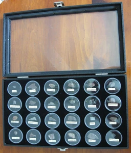 Meteorite Collection Lot Twenty-Four Different Types Labeled with Display Box- 2 - Picture 1 of 20