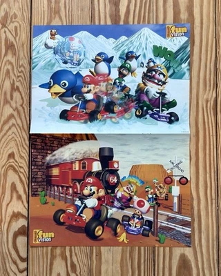 1996  Mario Kart 64 / Turok Dinosaur Hunter Nintendo N64 PS1 Rare Vintage Poster - Bild 1 von 4