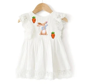 Peter Rabbit Girl Dress Outfit Cotton First Birthday Easter Girl Clothes Dress - Picture 1 of 5