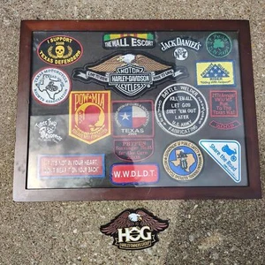 Harley Davidson Patches Lot Framed Plus Extra 19 Total - Picture 1 of 8