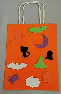 Large Trick or Treat Bags Halloween Party Bags Decorate Your Own with Stickers - Picture 1 of 12