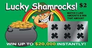 FAKE LOTTERY TICKETS-5 Pack Prank Gag Gift-Lucky Irish Shamrock - Picture 1 of 6