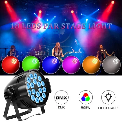 Par Lighting Stage Light 270W RGBW 18 LED Strobe Beam DMX512 DJ Disco Party Show - Image 1 of 4