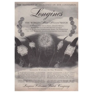 1957 Longines: Longines Watches at the Wedding Vintage Print Ad - Picture 1 of 1