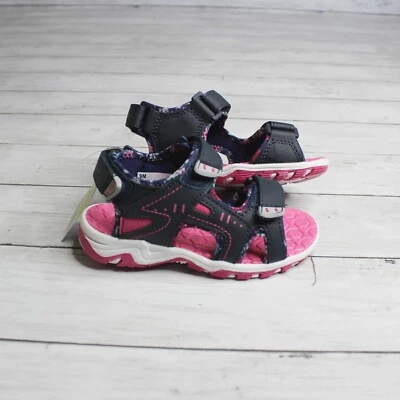 Eddie Bauer Girl's Sandals Toddler Kid Size 11 Navy Blue Pink - Image 1 of 4