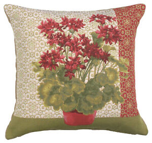 Geranium I Red Pillow Cushion Cover