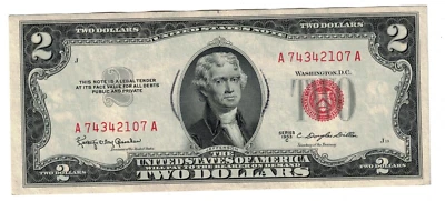 1953 C $2 TWO DOLLARS BILL. AU - Image 1 of 2