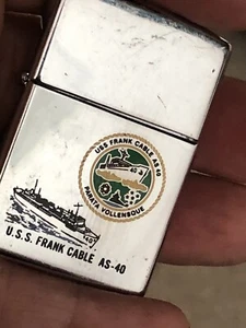 U.S.S. Frank Cable AS - 40 Zippo Lighter Hp Chrome US NAVY - Picture 1 of 11