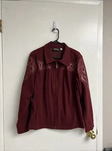 VINTAGE BOB MACKIE DESIGNER WEARABLE ART JACKET SIZE XL Studs Appliquéd. - Picture 1 of 5