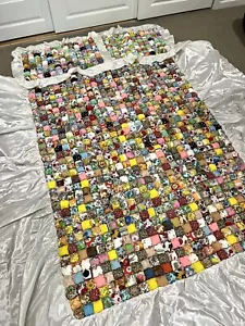 Vintage 70’s Puff Biscuit Patchwork Crazy Quilt Bubble Full/Double with Shams - Bild 1 von 12
