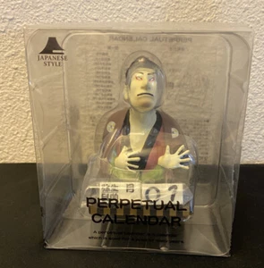 Ukiyoe Sharaku Utamaro Style Figurine Desktop Perpetual Calendar Kanji Japanese - Picture 1 of 5