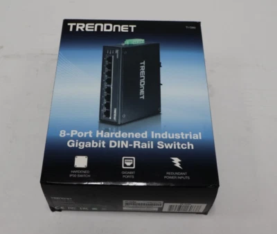 TRENDnet TI-G80 8-Port Hardened Industrial Gigabit DIN-Rail Ethernet Switch - Image 1 of 4