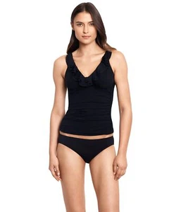 LAUREN Ralph Lauren Beach Club Solids Ruffle Underwire Tankini � Plunging - Picture 1 of 1