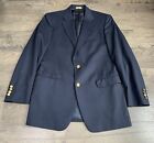 EUC Men Brooks Brothers 346 Suit Jacket Blazer Gold Button Blue 100% Wool SZ 39L
