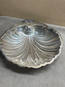 Glastonbury Silver on Copper Shell Dish footed marked 608 - Picture 1 of 21