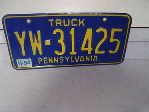 Pennsylvania 1994 LKW Nummernschild YW -31425 SELTENER NACHLASSFUND - Bild 1 von 1