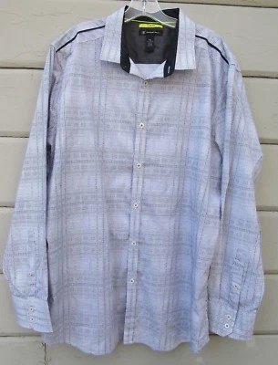 INC International Concepts SLIM FIT Gray Digital Matrix Print LS Shirt Men's XXL - Image 1 of 4