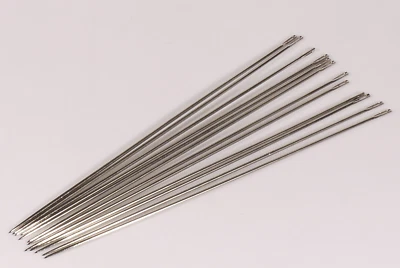 PRL) 12 AGHI AGO MATERASSAIO DRITTI CRUNA LUNGA 24 cm MATTRES NEEDLES LONG EYED - Immagine 1 di 3