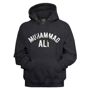 Muhammad Ali Boxing Legend Arched Name Charcoal Heather Men's Pullover Hoodie - Picture 1 of 5