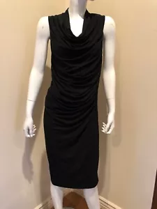 Abito Michael Kors Collezione Drappeggiato Colletto Laterale Riunito Nero 6 Nuovo $1395 - Foto 1 di 5