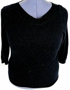 Worthington 0X Häkel Rundhals Pullover Schwarz 3/4 Arm Oberteil Große XL Neu - Bild 1 von 5