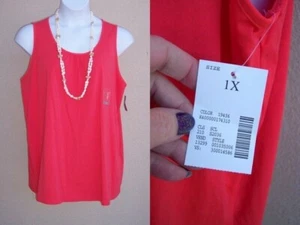 Catherines Suprema NEW tank top cami plus size 1x orange cotton knit blouse NWT - Picture 1 of 10