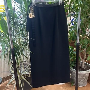 Uniform John Paul Richard wrap skirt long black sz Small New With Tags - Picture 1 of 3
