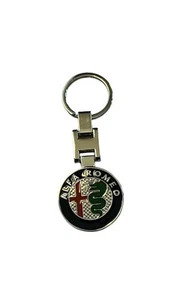 Keychain for Alfa Romeo w/ Key Ring 2-Sided Logo Key Chain New - Picture 1 of 3