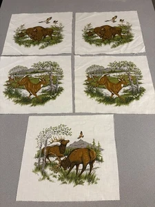 Deer Elk Bison Quilt Blocks Pillow Covers Wall Hanging Framed Sewing Craft Cabin - Picture 1 of 6