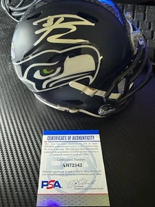 RUSSELL WILSON AUTOGRAPHED SEATTLE SEAHAWKS MINI HELMET PSA - Picture 1 of 3
