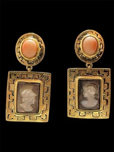 Orecchini Corallo E Cammei Antichi - Foto 1 di 4