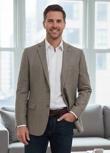 Brooks Brothers 1818 Fitzgerald Herren 43R Blazer Sport Mantel kariert italienische Wolle - Bild 1 von 13