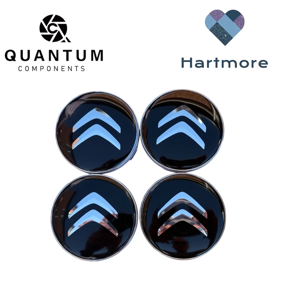 4x Tapacubos centrales llantas aleación negra Citroen 60mm - C1 C3 C4 DS3 mayoría modelos Foto 1 de 4