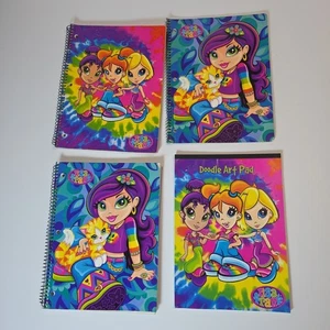 Vintage Lisa Frank Spiral 3 Subject Notebooks & Doodle Art Pad Lot Of 4 - Picture 1 of 22