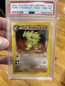 Pokémon Neo Destiny #11 Dark Tyranitar-Holo 2002 PSA 8 - Imagen 1 de 2