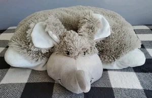 Cuscino elefante 20" animali domestici grigio e blu bambino peluche fauna selvatica - Foto 1 di 18