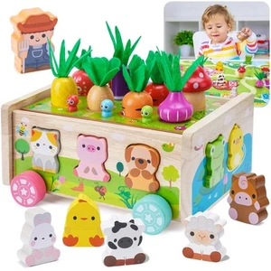 Toddler Montessori Wooden Farm Toys | Babies 12-18 Months Toy with Game Map f... - Picture 1 of 6