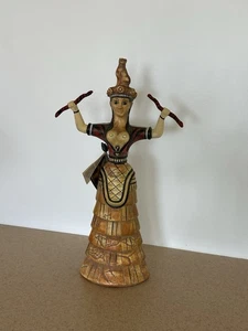 Diosa serpiente minoica griega sacerdotisa firmada réplica oficial museo 12,25"h - Imagen 1 de 14
